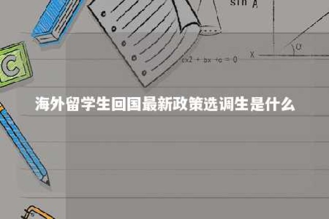 海外留学生回国最新政策选调生是什么 海外留学生考定向选调生