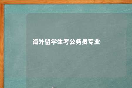 海外留学生考公务员专业